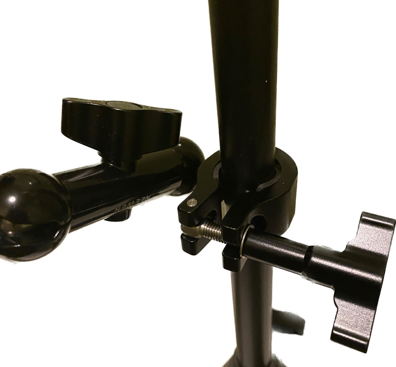 Switch Mount Clamp 4 Wheelchair Tubing, Extra Arm, 3D Printed Plate