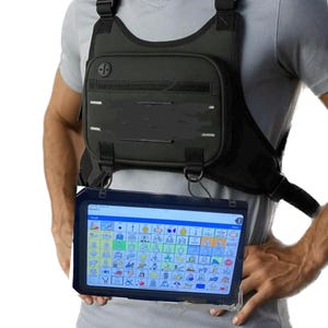 AAC Harness (adult size) for iPads, AAC Communication Device Talker.  Adjustable Straps, Shoulder Pads,  iPad not incl.
