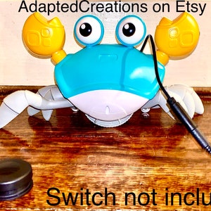 Blue Switch Adapted Crab Toy. Lights/Movement! Assistive Technology, Special Education / Needs, Speech, Occupational, Physical Therapy.