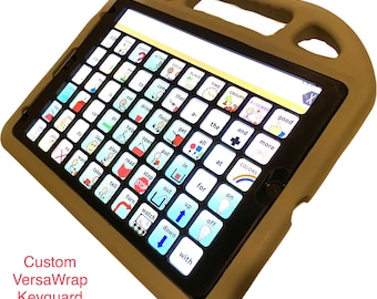 AAC Keyguard Bundle for prc VersaWrap iPad Case. Includes a Strap! AAC apps, P2G,  Lamp Wfl, Sfy, TouchChat WordPower, TD Snap, etc.