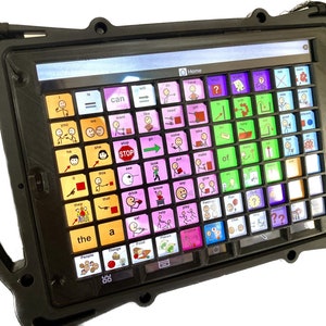AAC Keyguard Bundle for Rug-Ed iPad Case. Amazing with handle! AAC apps, P2G,  Lamp Wfl, Sfy,  TouchChat WordPower, etc. We include a strap!