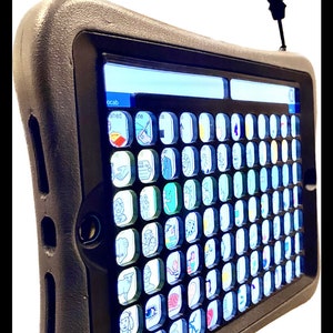 iPad 10.2 (7/8/9:e generationen) AAC-tangentskyddspaket för Pepkoo-skal, rem ingår! (Lamp Words for Life, Proloquo2Go, TouchChat, etc.)