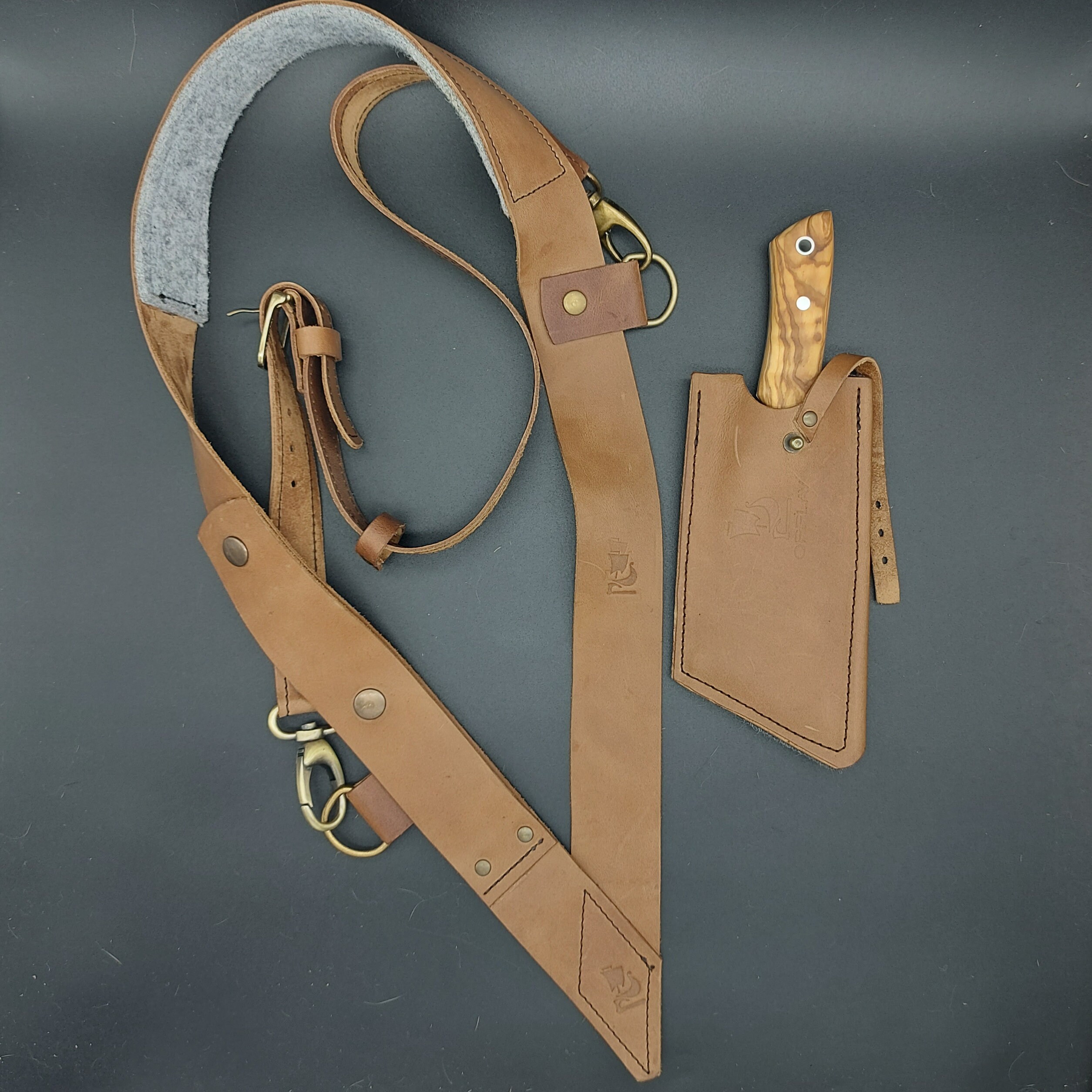Universal knife sheath with shoulder straps handcrafted in Etsy