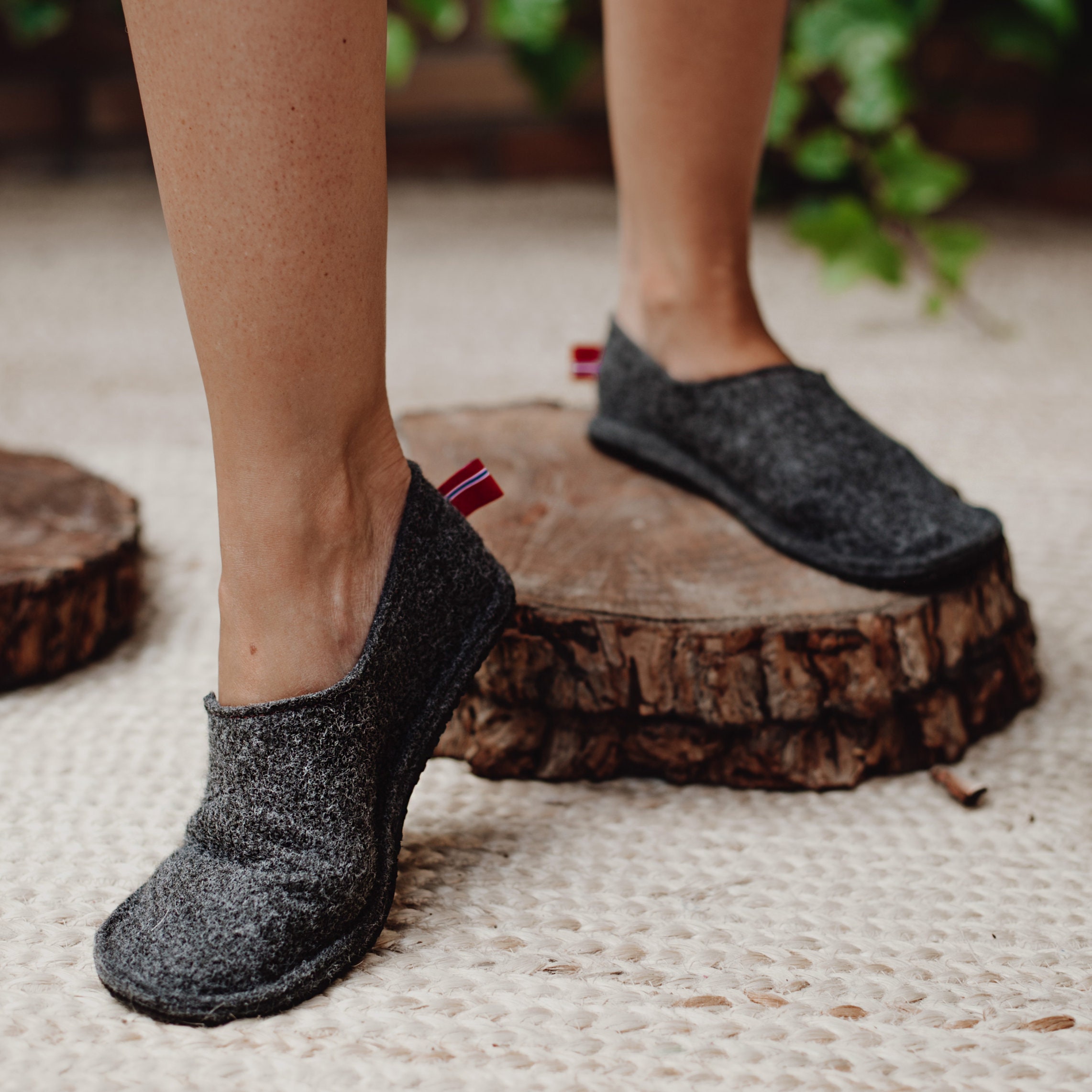 Unisex Felt Slippers With a Wool Touch With Rubber Sole 100% - Etsy