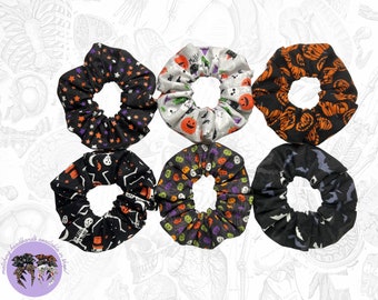 Halloween Scrunchie, monsters, Scrunchy, Fall Scrunchies, Spooky skeletons, bats, gifts for her