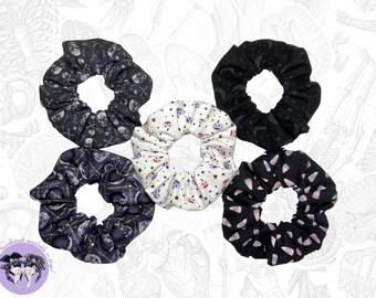 Pastel Halloween Scrunchie, monsters, Scrunchy, Fall Scrunchies, Spooky skeletons, bats, gifts for her