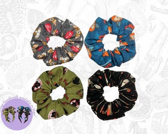 Horror Scrunchies, Halloween Scrunchie, scary movies, horror lovers, gifts for her