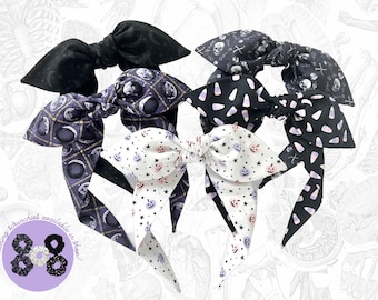 Spooky Headbands, Pastel Halloween Topknot bowbands, Witchy, celestial, gifts for her
