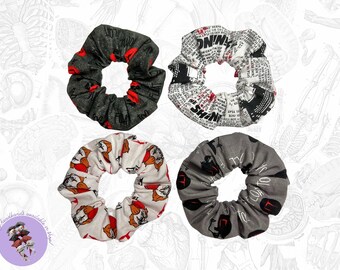 Horror Scrunchies, Halloween Scrunchie, scary movies hair tie, book scrunchies, gifts for her