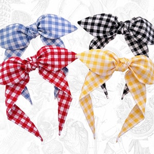 Gingham Check Top Knot Headband, Buffalo Plaid Headband, Picnic Plaid, Hair Accessory, Knotted headband, bowband, for Women and Girls