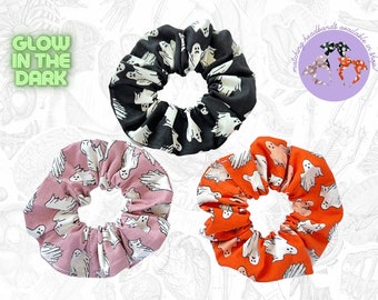 Ghost Scrunchie, Glow in the Dark Scrunchy, Fall Scrunchies, Halloween Gift, Spooky, Gift for Her