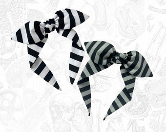 Striped Bow Headband, Knotted Cotton Hairband