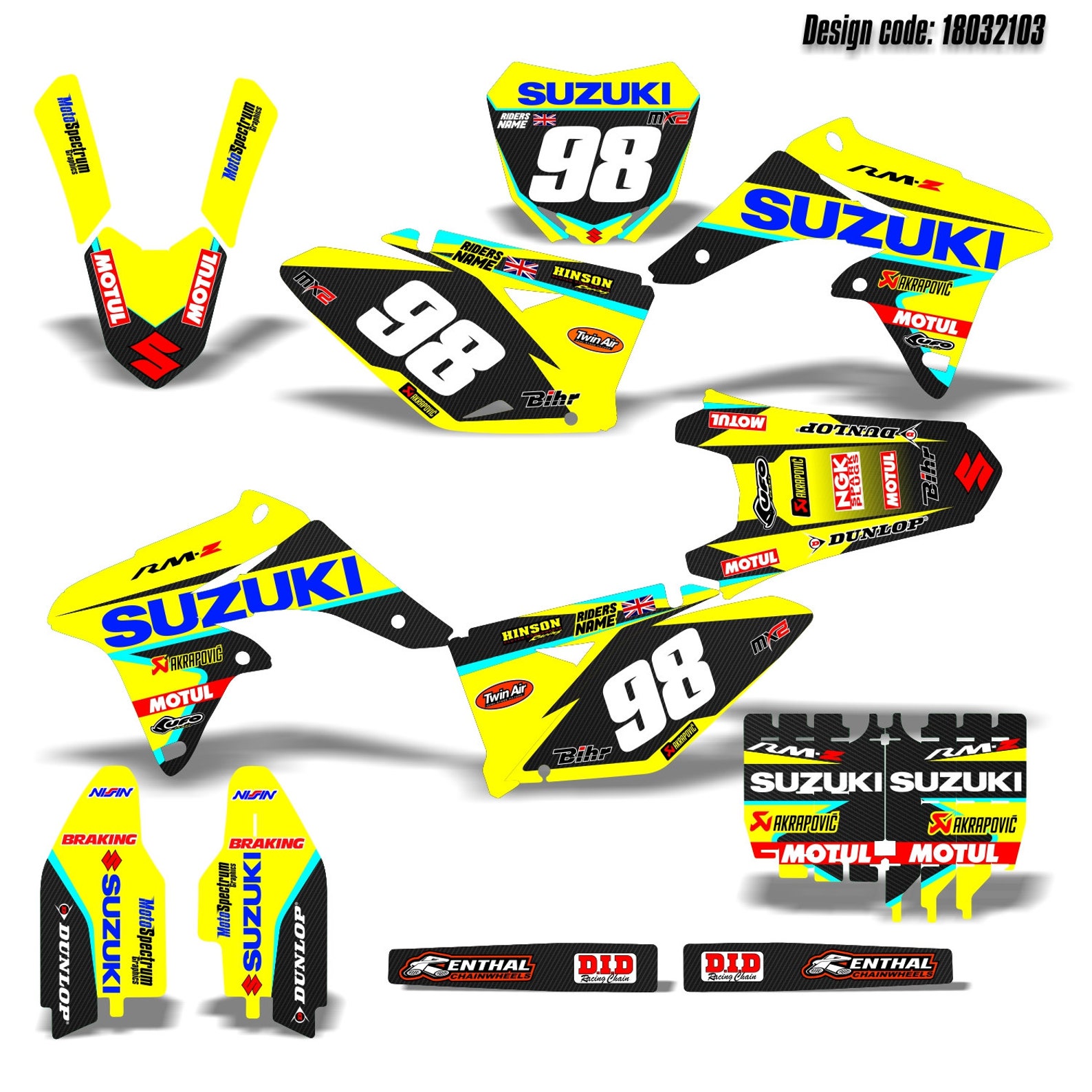 Graphics Custom Decal Kit for Suzuki Rmz 250 2010 2011 2012 Etsy