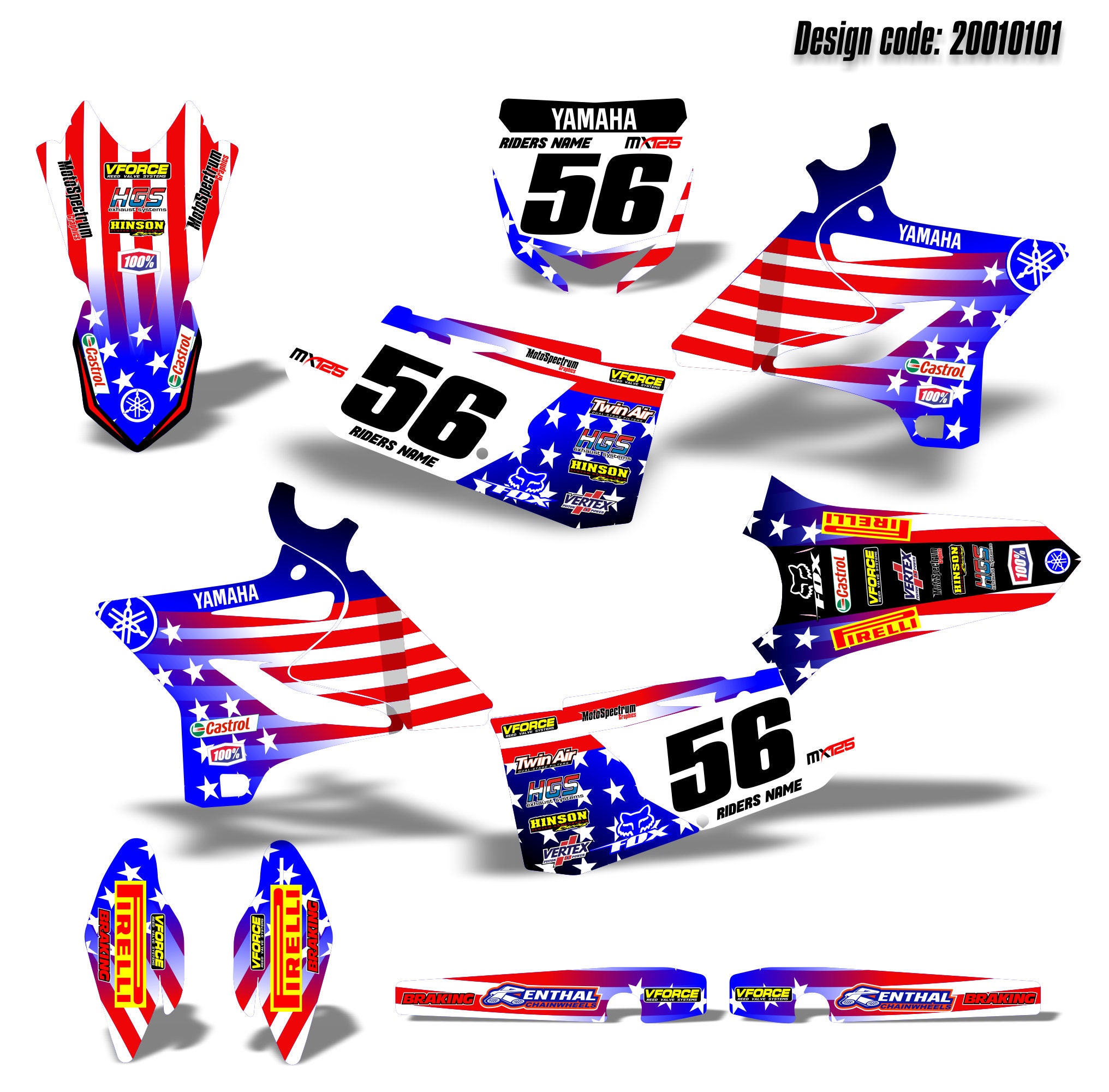 Yamaha YZ 125 250 1993 1994 1995 Graphics Decals Design Stickers Motocross MX Yamaha YZ 125 250 1993 1994 1995 Graphics Decals Design Stickers Motocross MX