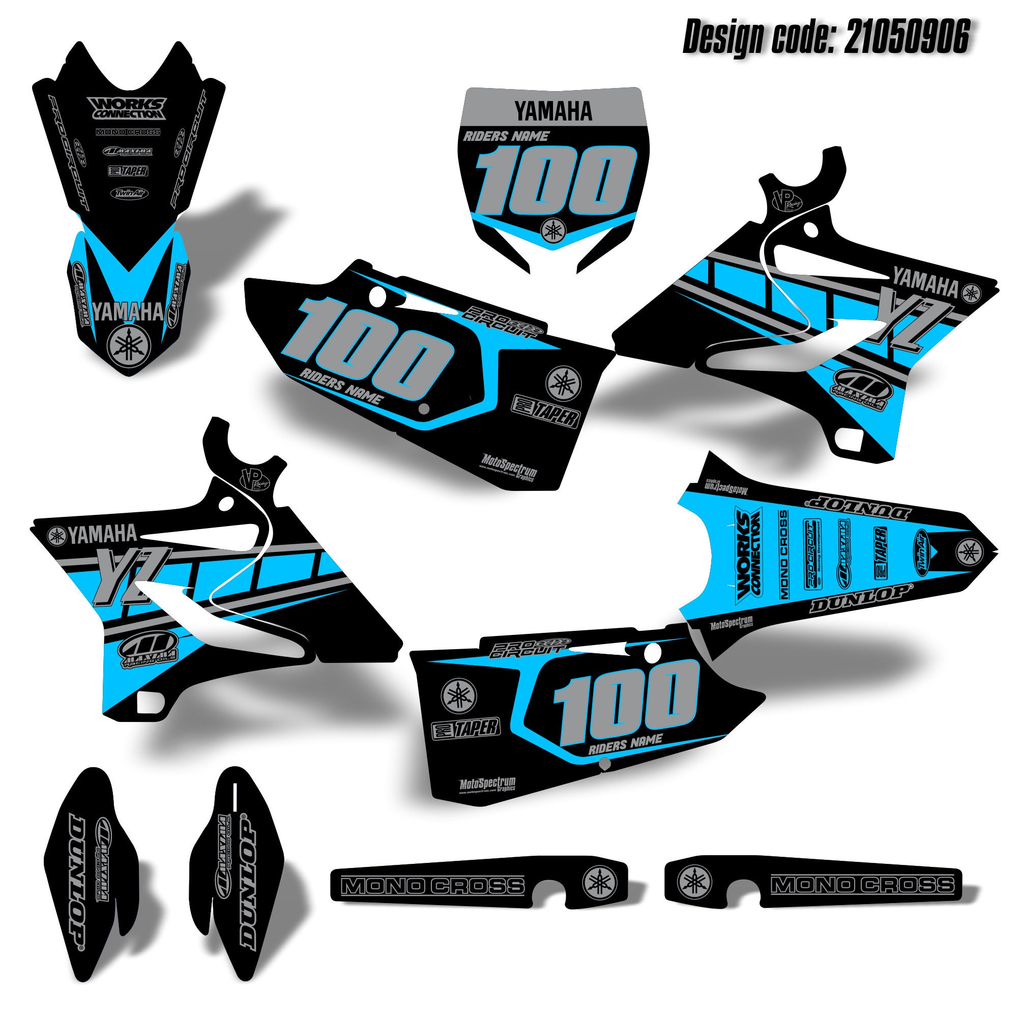 Motocross Graphics Kit Dirt Bike Stickers For Yamaha Yz 125 Etsy Israel