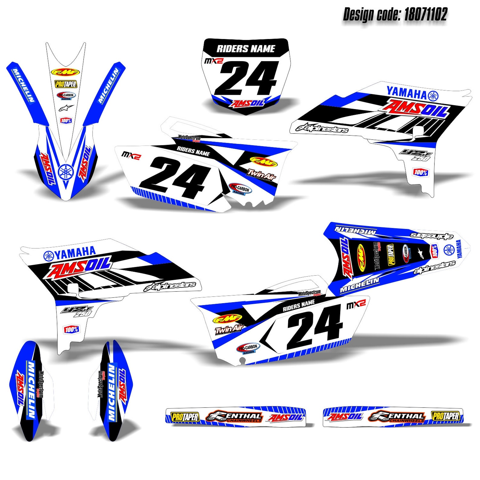 Motocross Graphics Kit Dirt Bike Stickers for Yamaha Yzf 250 Etsy