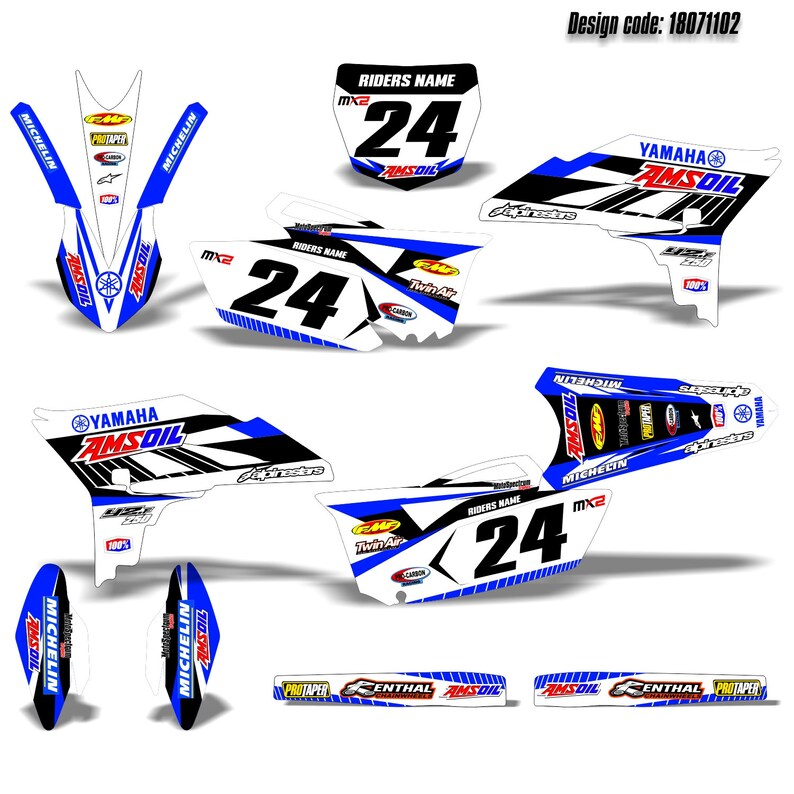 Motocross Graphics Kit Dirt Bike Stickers for Yamaha Yzf 250 Etsy
