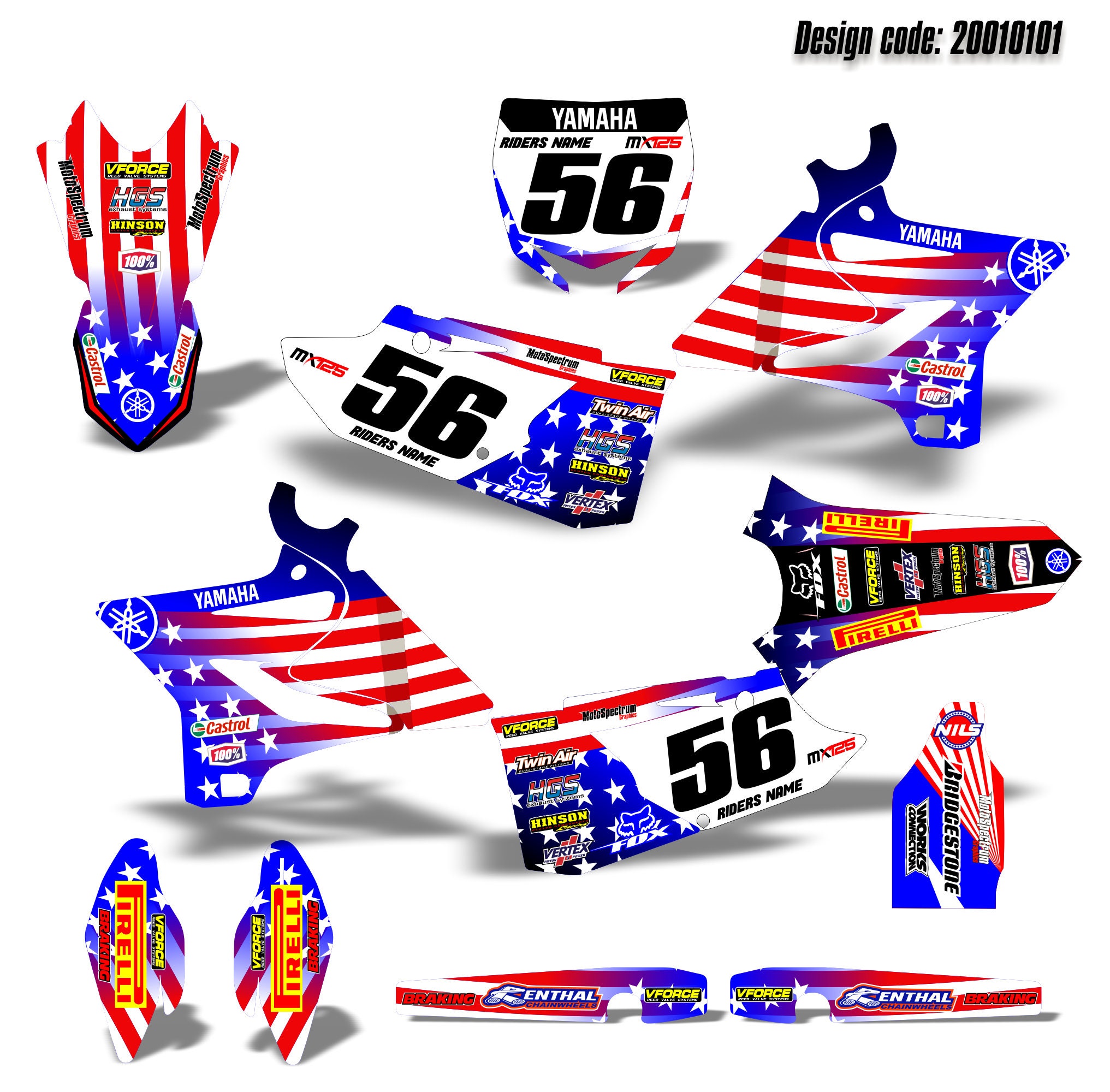 Deco kit for motorcycle/mx decal kit for crf-team us replica 2015 