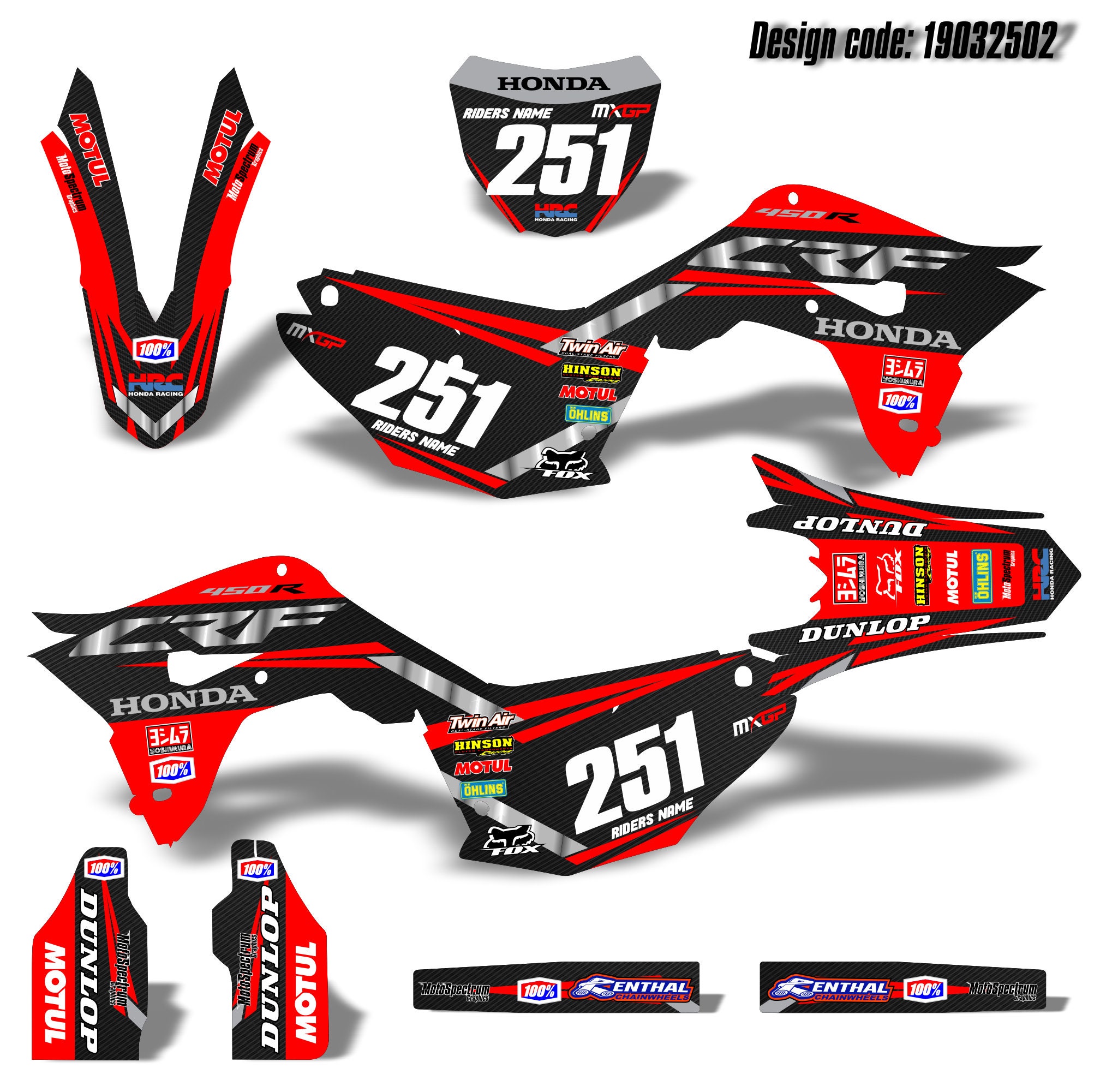 Customized Full Graphic Decals Kit Sticker For CRF250R 20102013