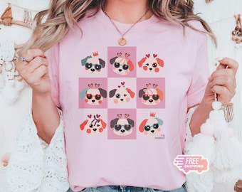 Dog Mom Valentine T-Shirt, Cute Puppy Graphic Tee, Pet Lover Gift