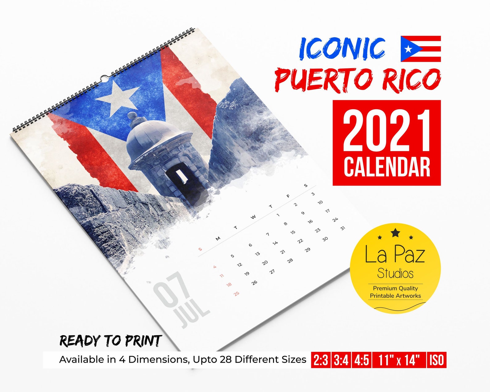 The Iconic Puerto Rico 2021 Calendar Digital Printable Etsy
