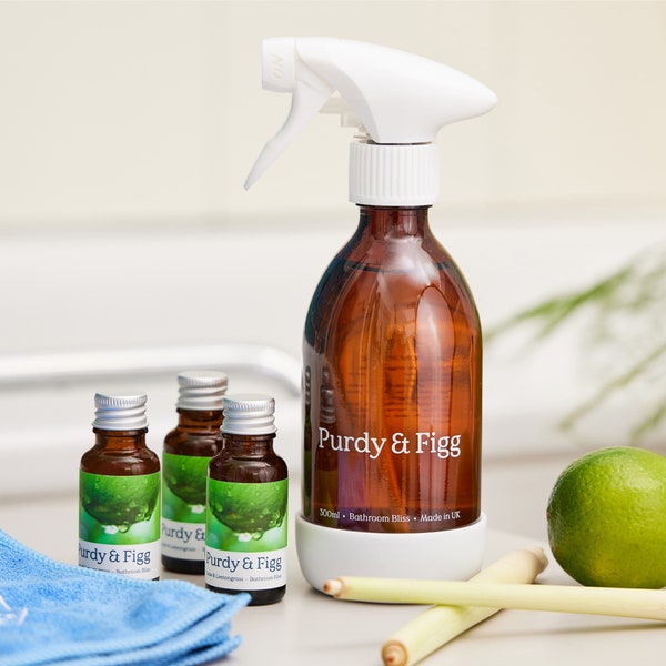 Bathroom Bliss Starter Kit - Non Toxic Bathroom Cleaner, Mirror Cleaner, Streak Free Cleaner by Purdy & Figg