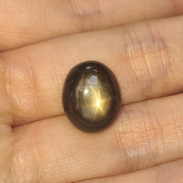 Natural heated cabochon black star sapphire for jewelry making