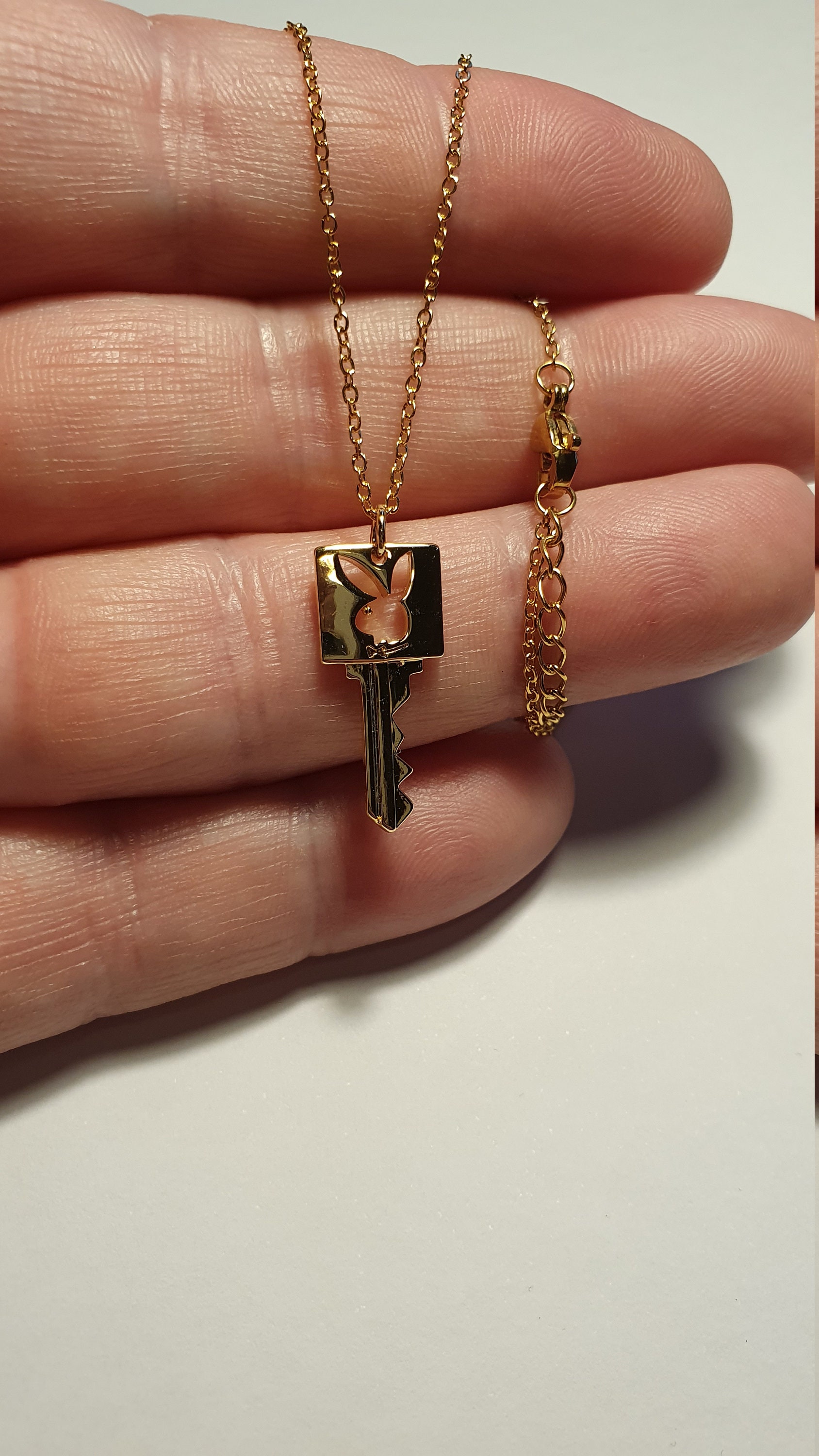 Buy Gold Plated Playboy Key Padlock Pendant on 18 Adjustable