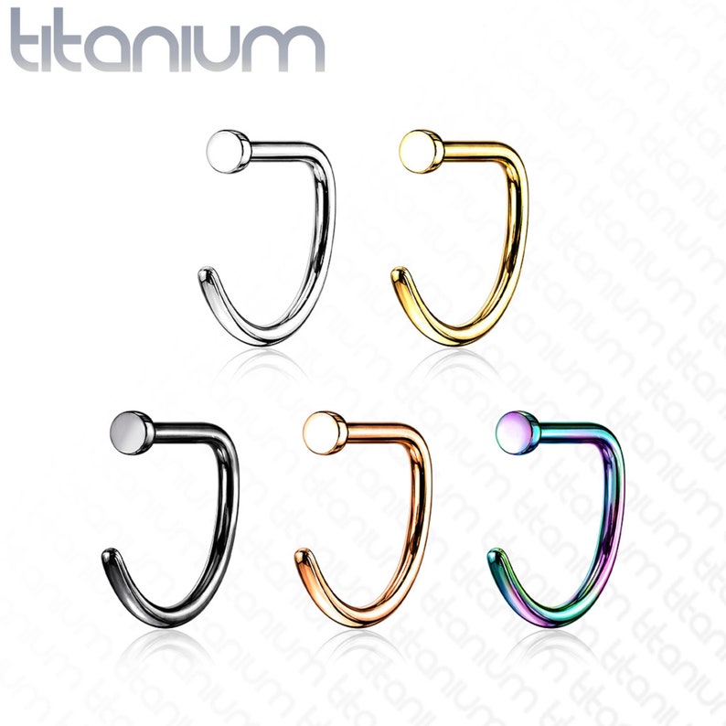 Implant Grade Titanium D Shape Flat End Nose Ring Etsy UK