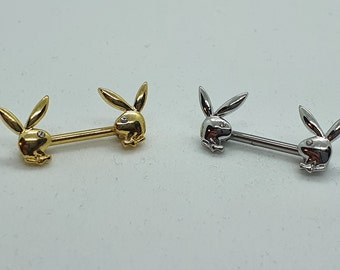 Playboy Bunny Tepelbalk Met CZ Gemmed Ogen