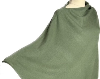 Gift Boxed Wool Blend Poncho/Kaftan/Cape. Sage Green, Travel Accessory, Office Wear, Evening Wear, Gift for Her, Gift for Mom, Mother's Day