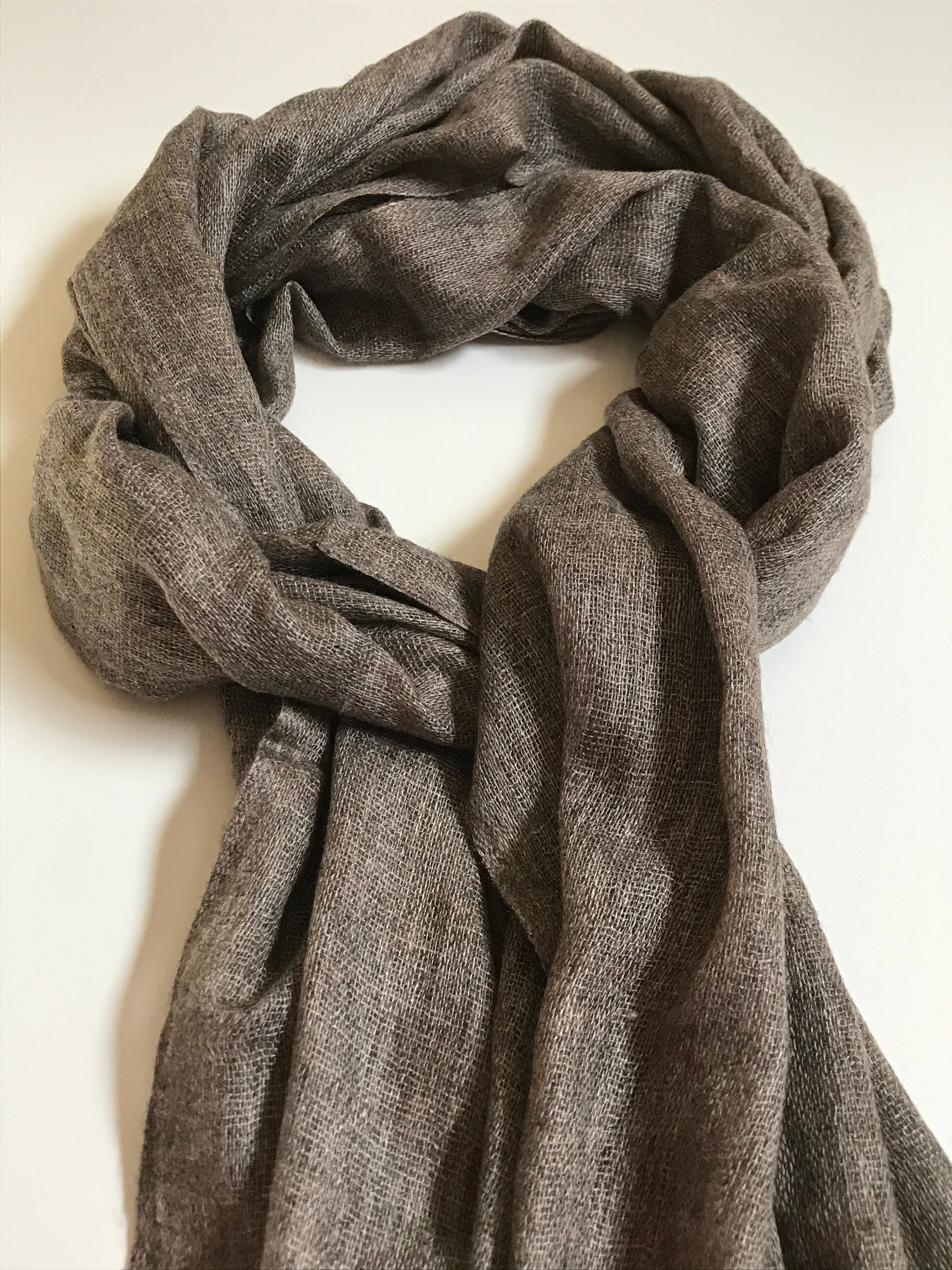 Cashmere Merino Wool Blend Men's Scarf in Beige Etsy