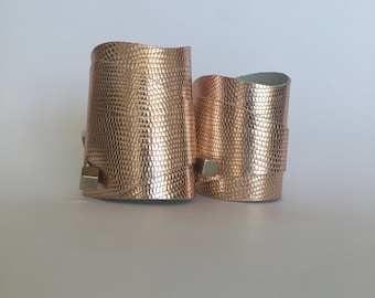 Gold Leather cuff bracelet, wide leather cuff, gold leather cuff for woman, leather cuff bracelet for woman, leather bracelets for women