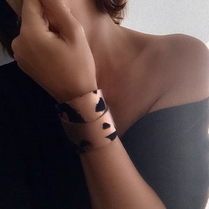 Designer leather bracelet women, unique gifts for women, Luxury bracelet, leather cuff bracelet, Womens leather bracelet, wide leather cuff