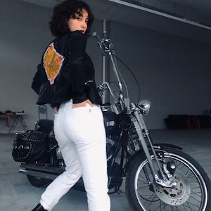 Personalized Leather Jacket, Custom faux leather jacket, Black Eco leather Jacket, Biker Boho Jacket, Black leather jacket for women,