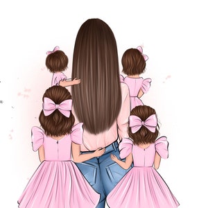 Clipart di madri e figlie, clipart di mamme e ragazze, clipart di mamme, clipart di mamme, clipart della festa della mamma
