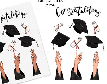 Graduation Clipart: College Graduate Fashion Illustration (Digital Download)