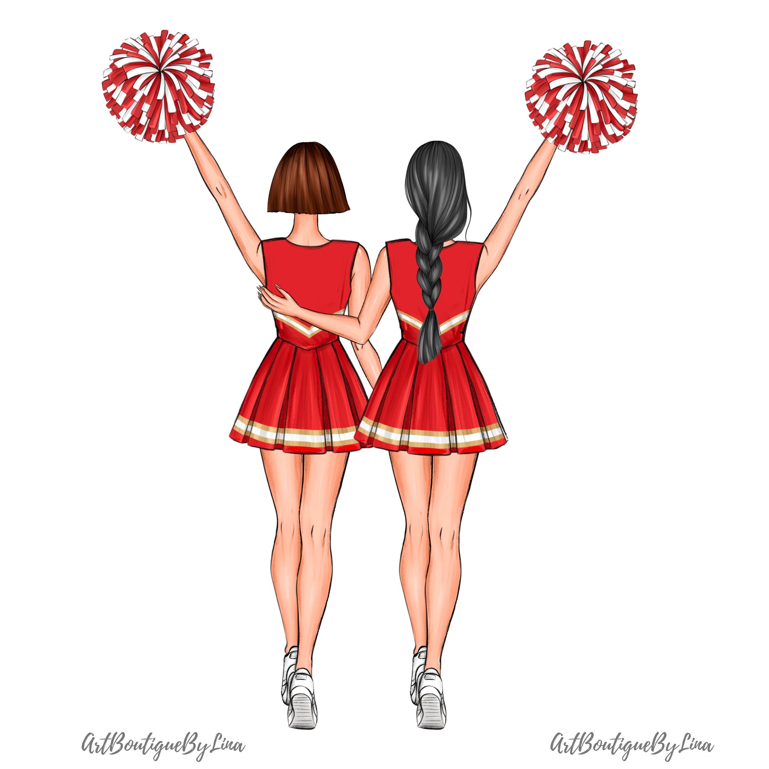 Back View Cheerleader Clipart Bundle Custom Team Builder Mix and Match ...