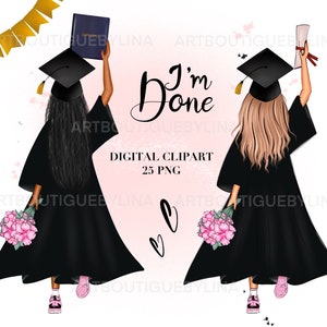 Imágenes prediseñadas de chicas graduadas, imágenes prediseñadas de graduación, amigos graduados, graduados 2023, imágenes PNG de estudiantes de último año 2023, imágenes prediseñadas de diploma, uso comercial