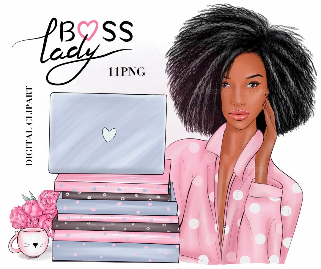 Afro Woman, Boss Girl Clipart, Boss Lady Clipart,boss Babe Clipart