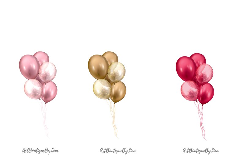 Birthday Clipart Fashion Illustration, Birthday Party Clipart, Red and