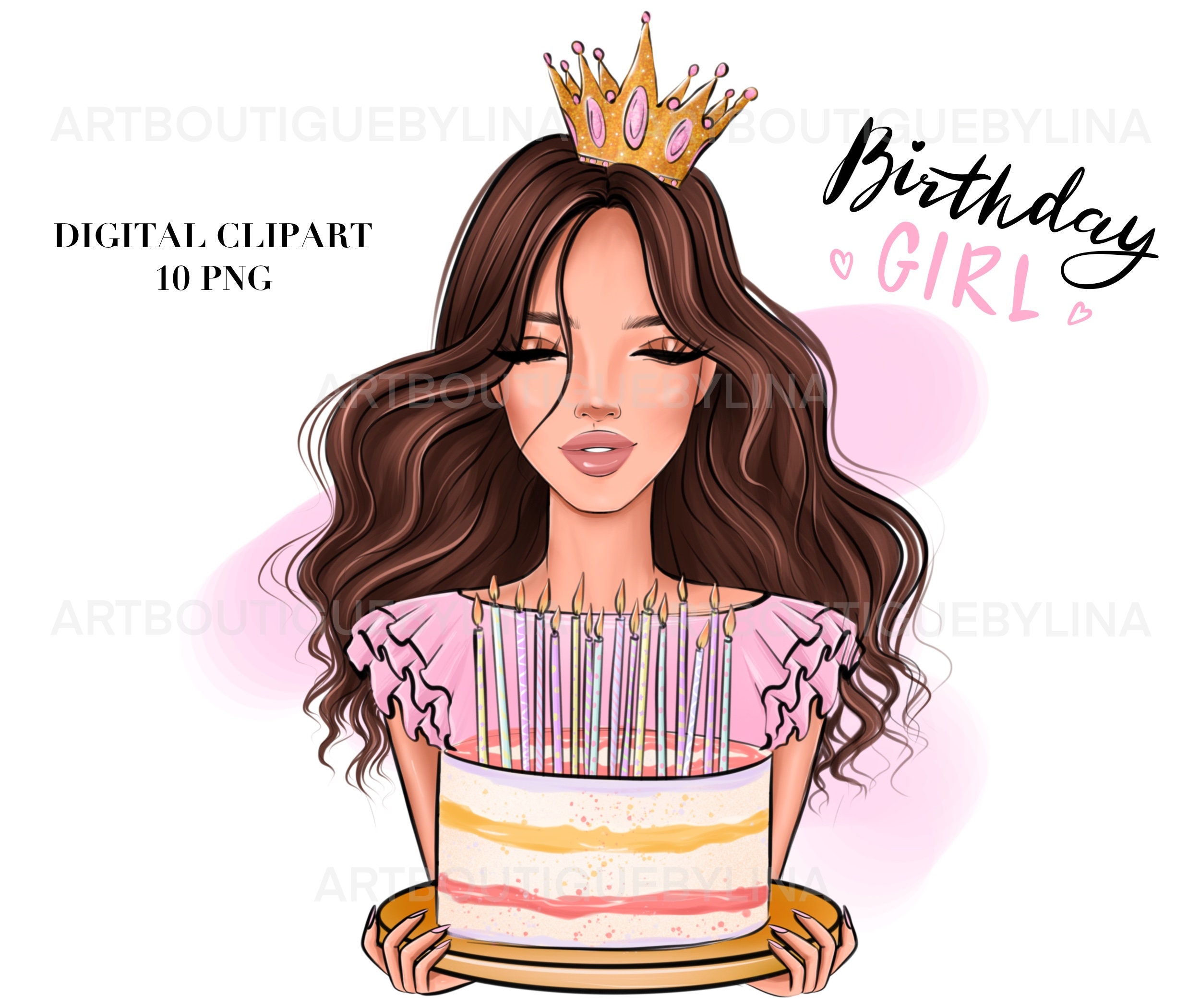Birthday Clipart Curvy Girl Clipart  Clip art, Birthday clipart, Birthday  illustration