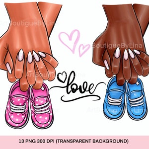 Family clipart, Family love clipart, Baby shoes clipart, Parents love clipart, Mother and father art, Сommercial use, PNG