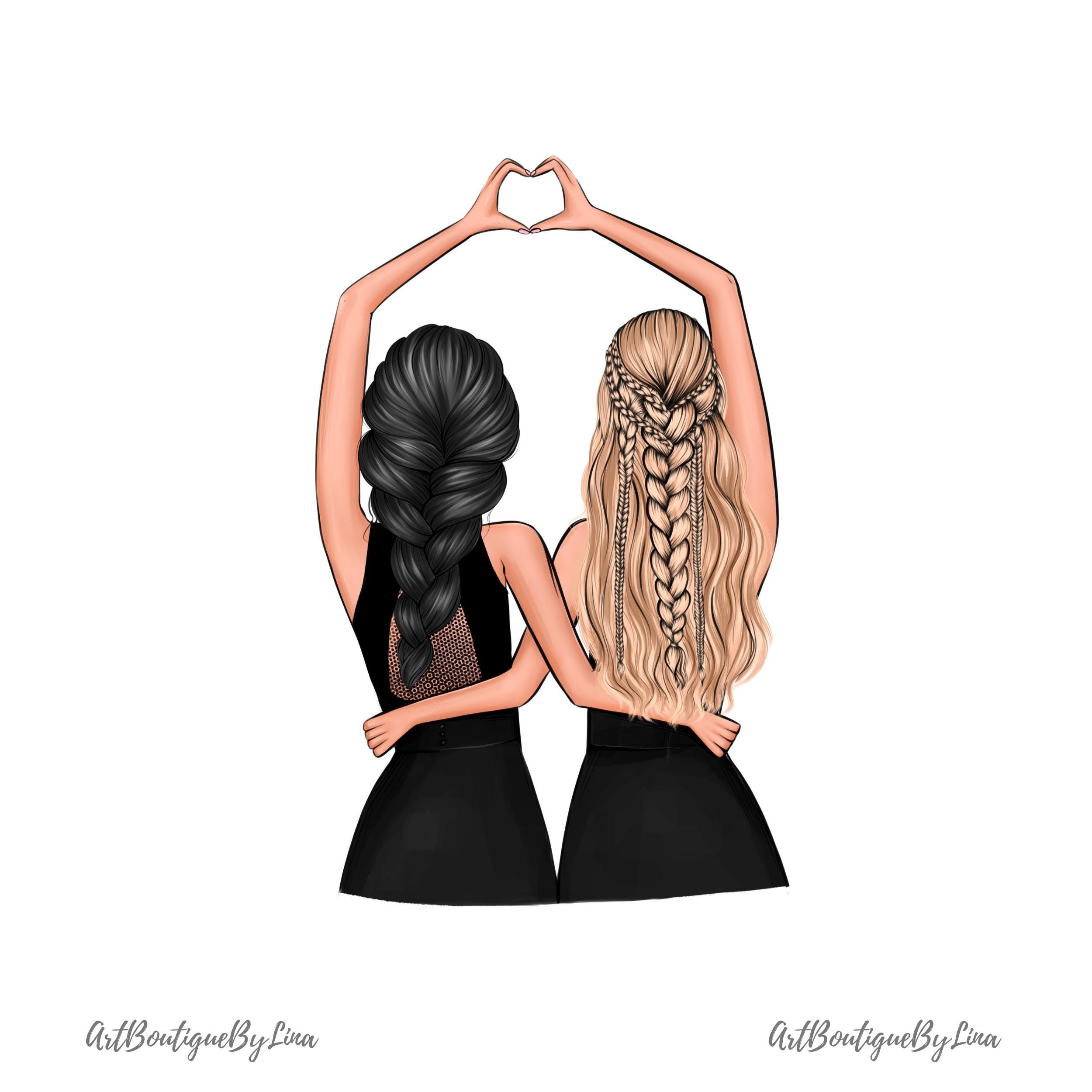 Soul Sisters Clipart | BFF Art | Digital PNG Files - Etsy