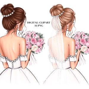 Bridal Clipart Bundle: Wedding Day PNG Graphics (Digital Download)