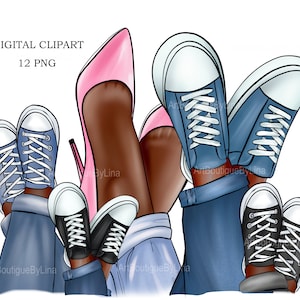 Family Legs Clipart: Shoes, Mom, Dad, Child (12 PNG) (Digital Download)