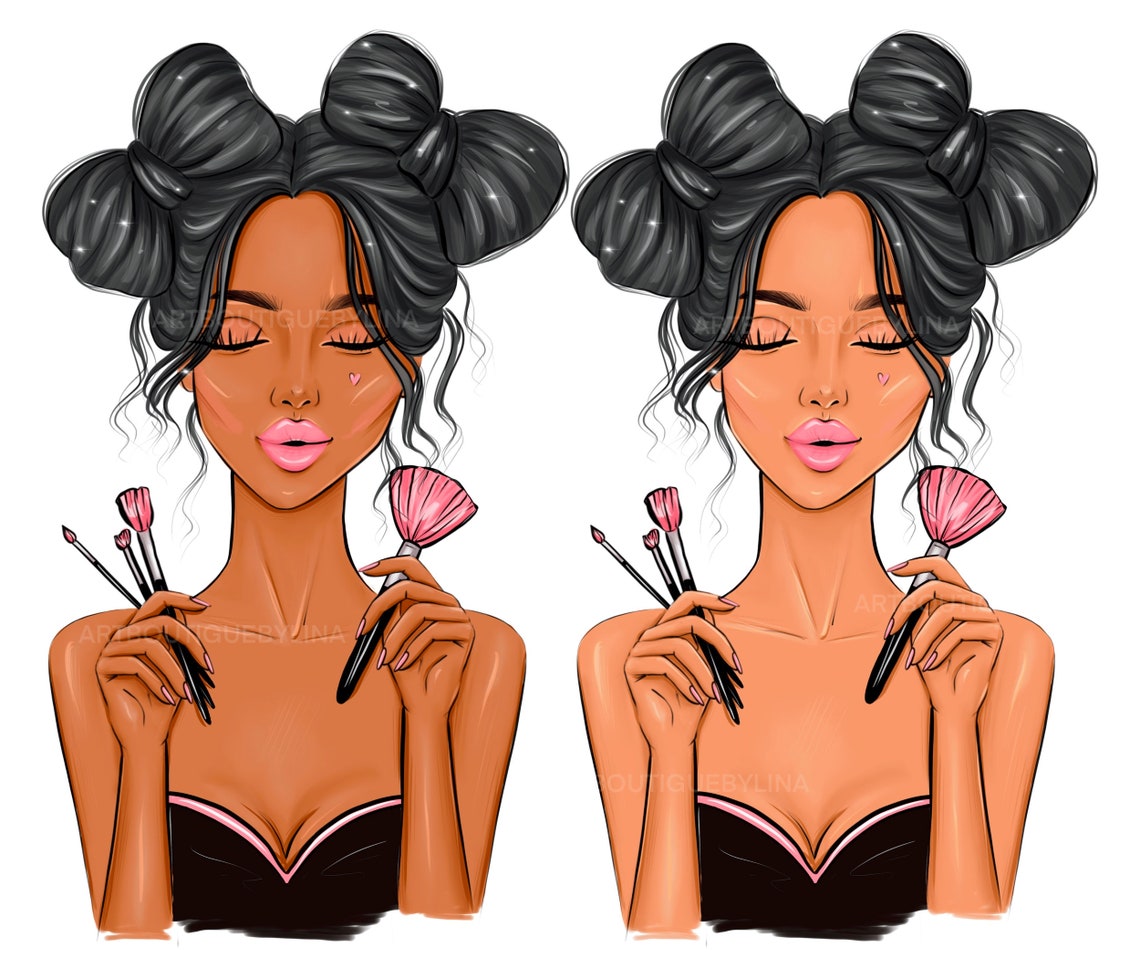 Makeup Clipart Morning Routine Png Pink Makeup Clip Art Etsy