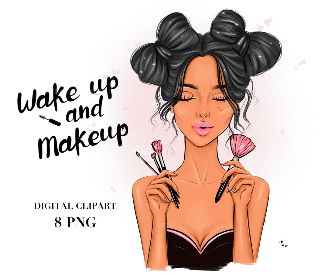 Makeup Clipart, Morning Routine Png, Pink Makeup Clip Art, Fashion