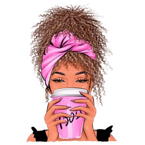 Boss Girl Life Clipart PNG Coffee Clipart Coffee Girl - Etsy