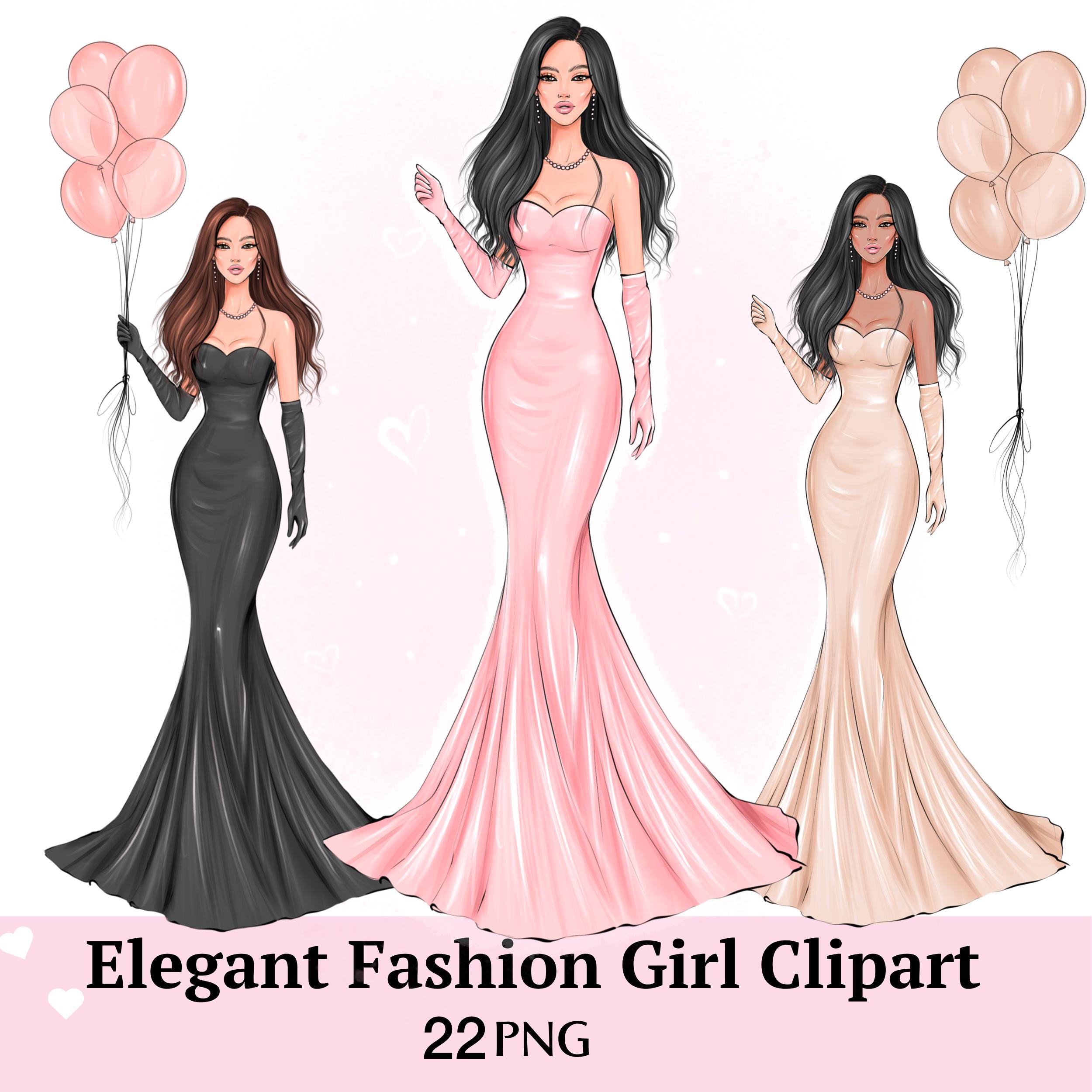 Long Dress Clipart - Etsy